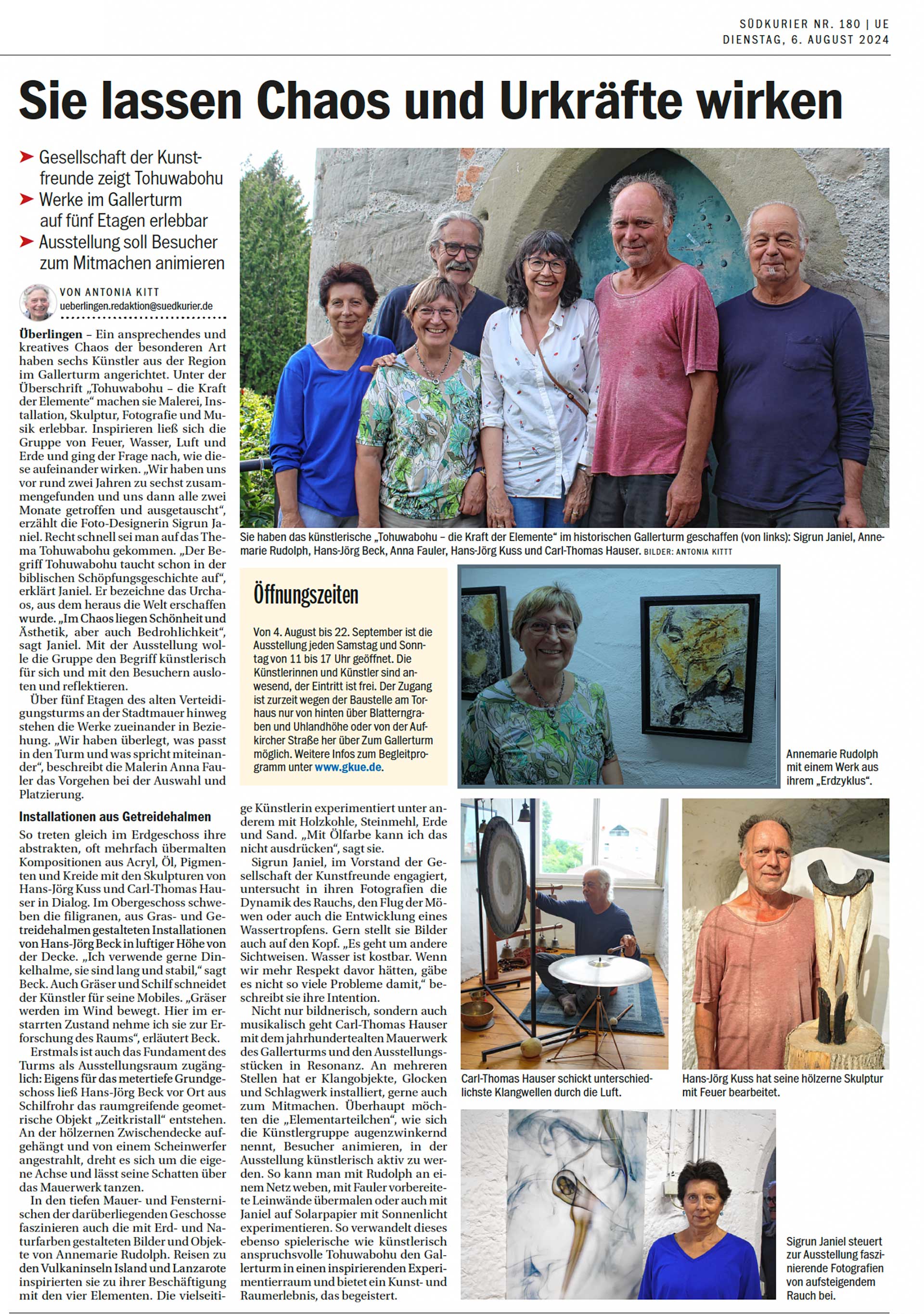 Tohuwabohu, Gesellschaft der Kunstfreunde Überlingen, Artikel Südkurier
